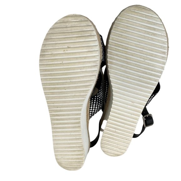 Alex Marie Wedge Sandals Size 9.5 Women Navy White Casual Slip On Sling Back Sho - Picture 3 of 8